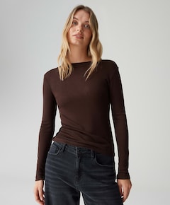 Dames longsleeve bruin