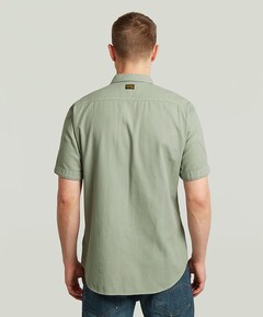 Heren overhemd korte mouw groen