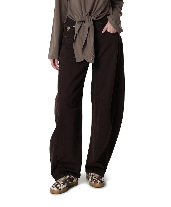 Aliana 7809 Sponge Color dames jeans bruin