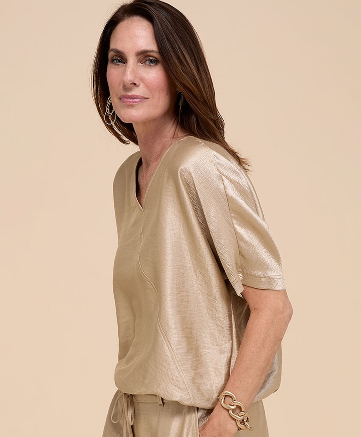 Dames blouse beige
