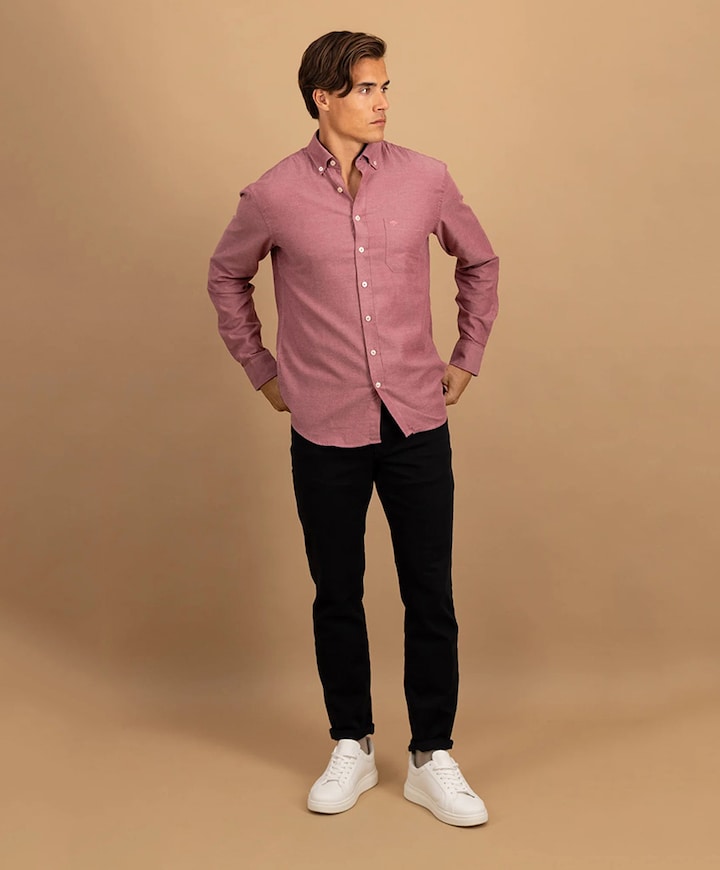 Overhemd lange mouw bordeaux