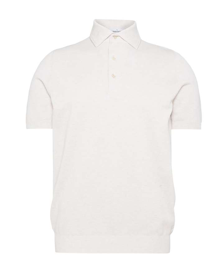 Heren polo ecru