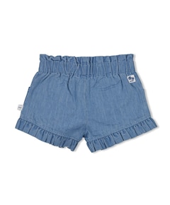 Ruches meisjes korte broek blauw