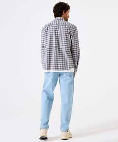 Heren overhemd lange mouw blauw