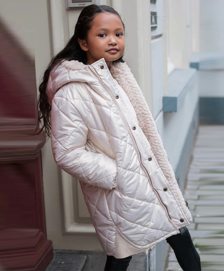 Meisjes omkeerbare jas goud