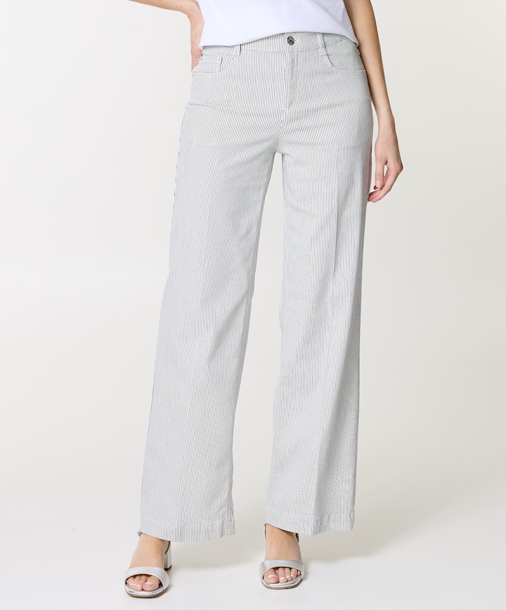Hose Wide leg Feminine dames broek ecru