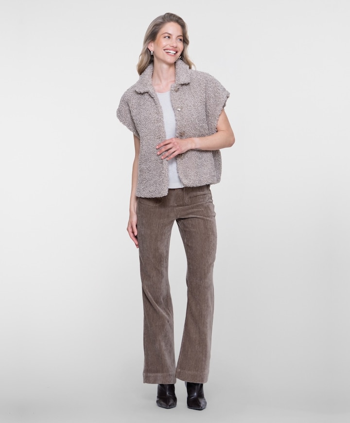 Dames gilet beige