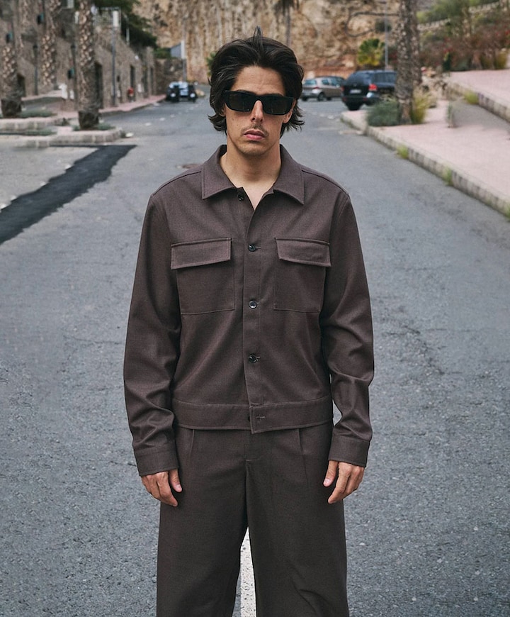 Heren overshirt bruin