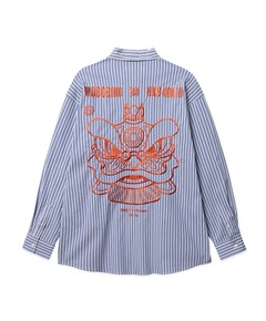 Heren overhemd lange mouw blauw