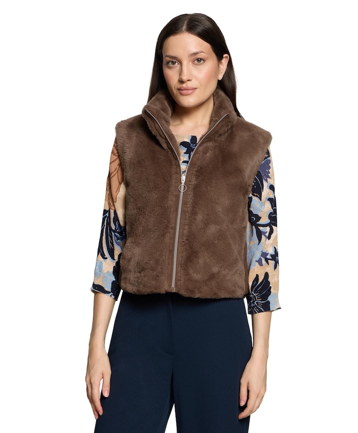 Dames gilet bruin