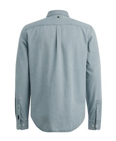 Heren overhemd lange mouw blauw