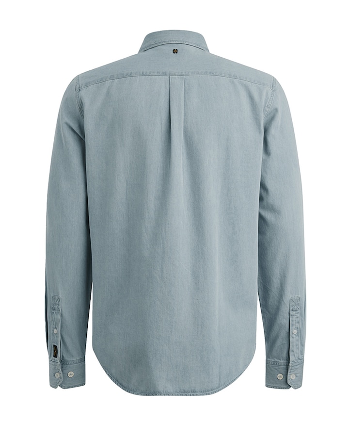 Heren overhemd lange mouw blauw