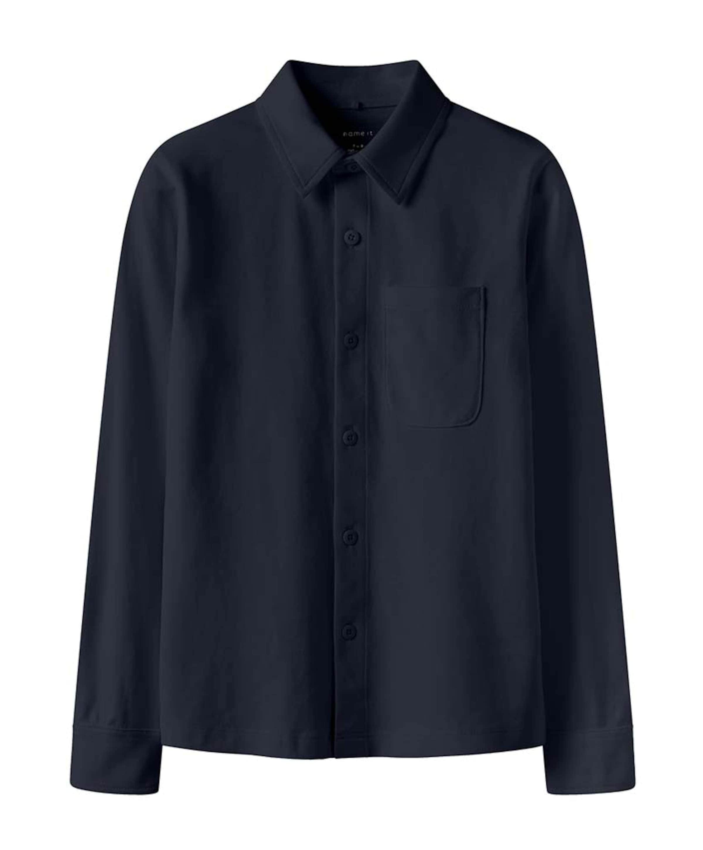 Jongens overhemd lange mouw blauw