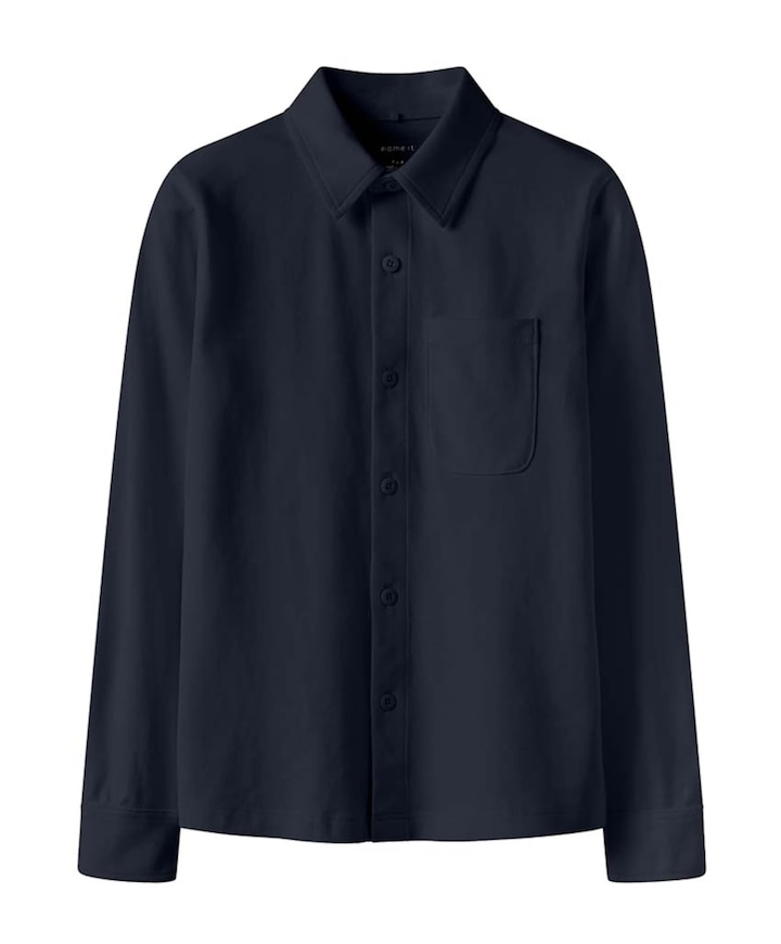 Jongens overhemd lange mouw blauw