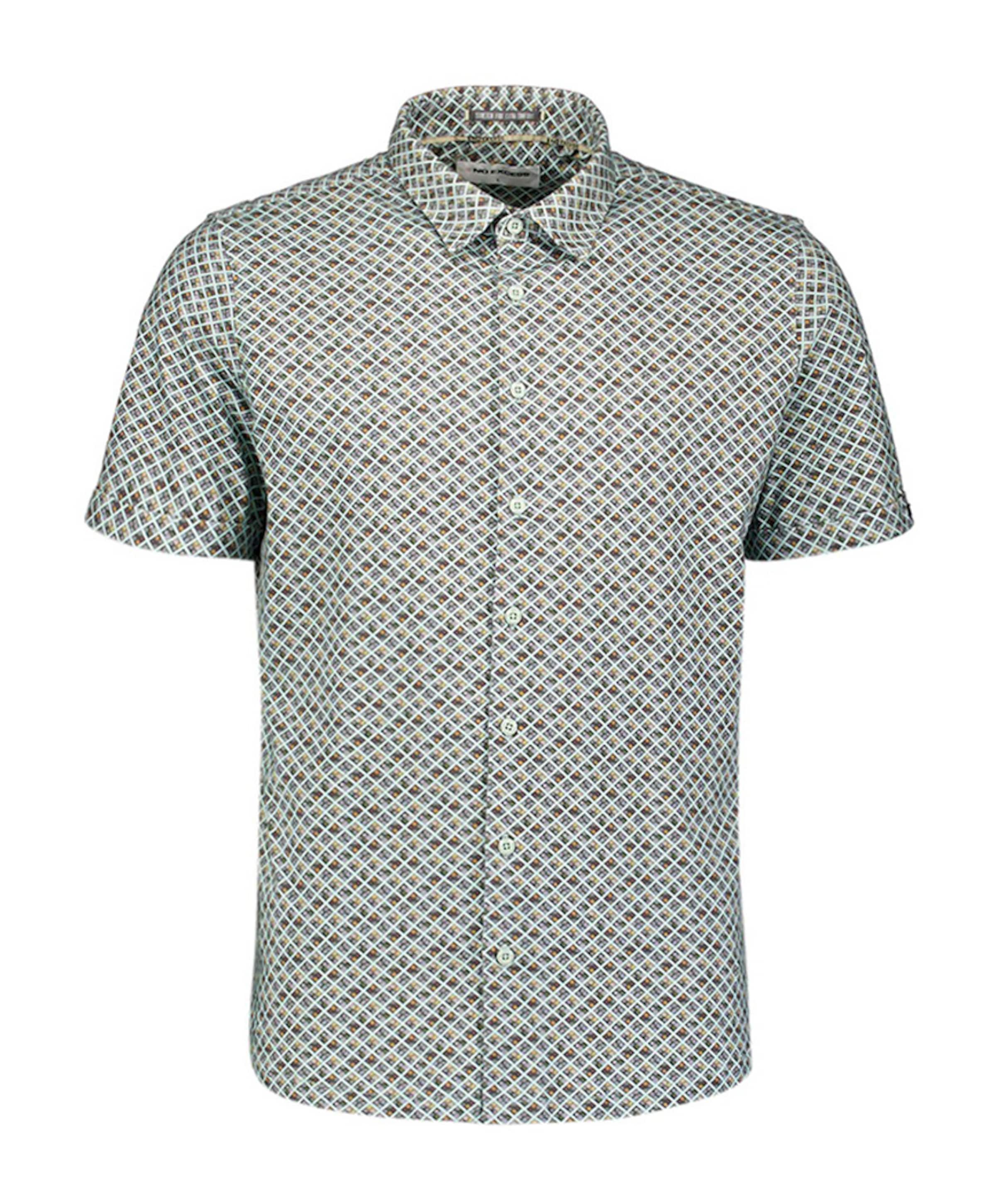 Heren overhemd korte mouw groen