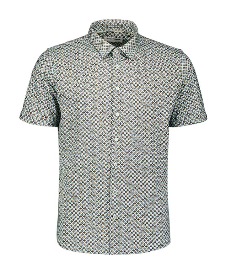 Heren overhemd korte mouw groen