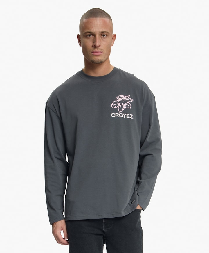 Heren longsleeve grijs