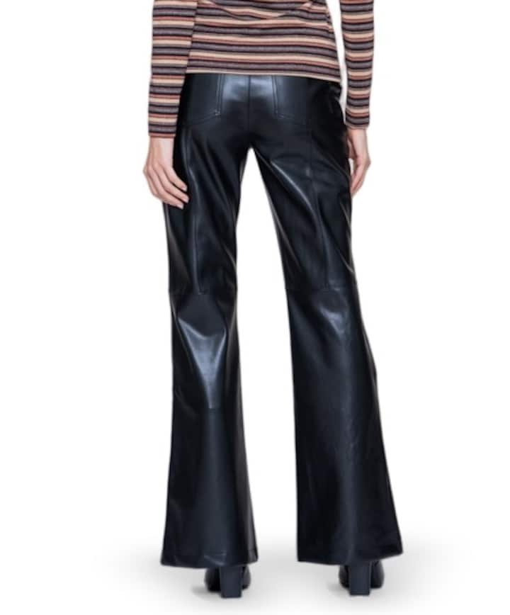 Pants PU flair dames broek zwart