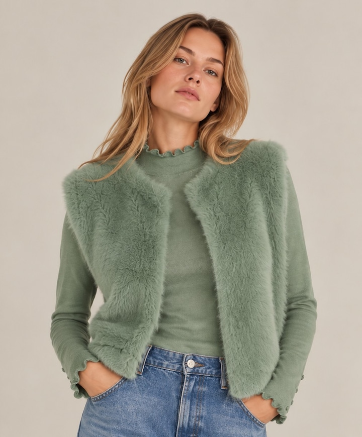 Dames gilet groen