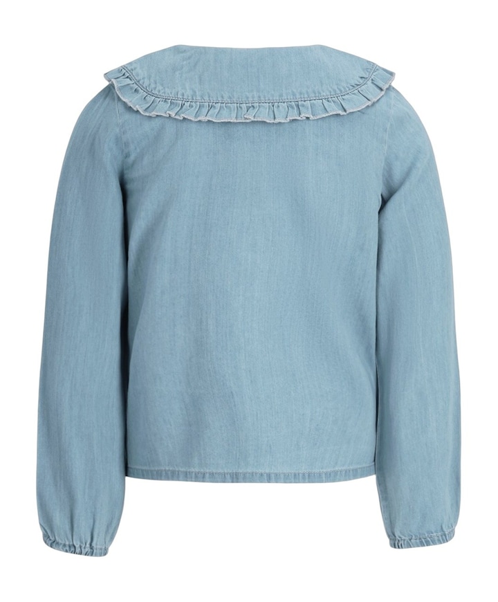 Meisjes blouse lange mouw blauw