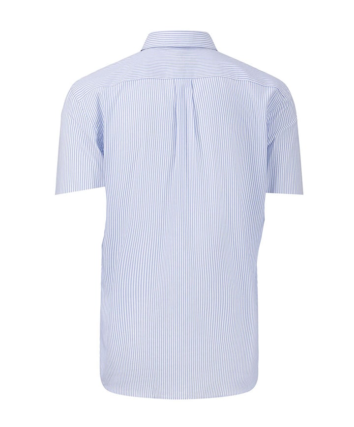 Heren overhemd korte mouw blauw