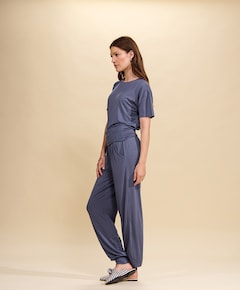 Dames pyjamatop blauw
