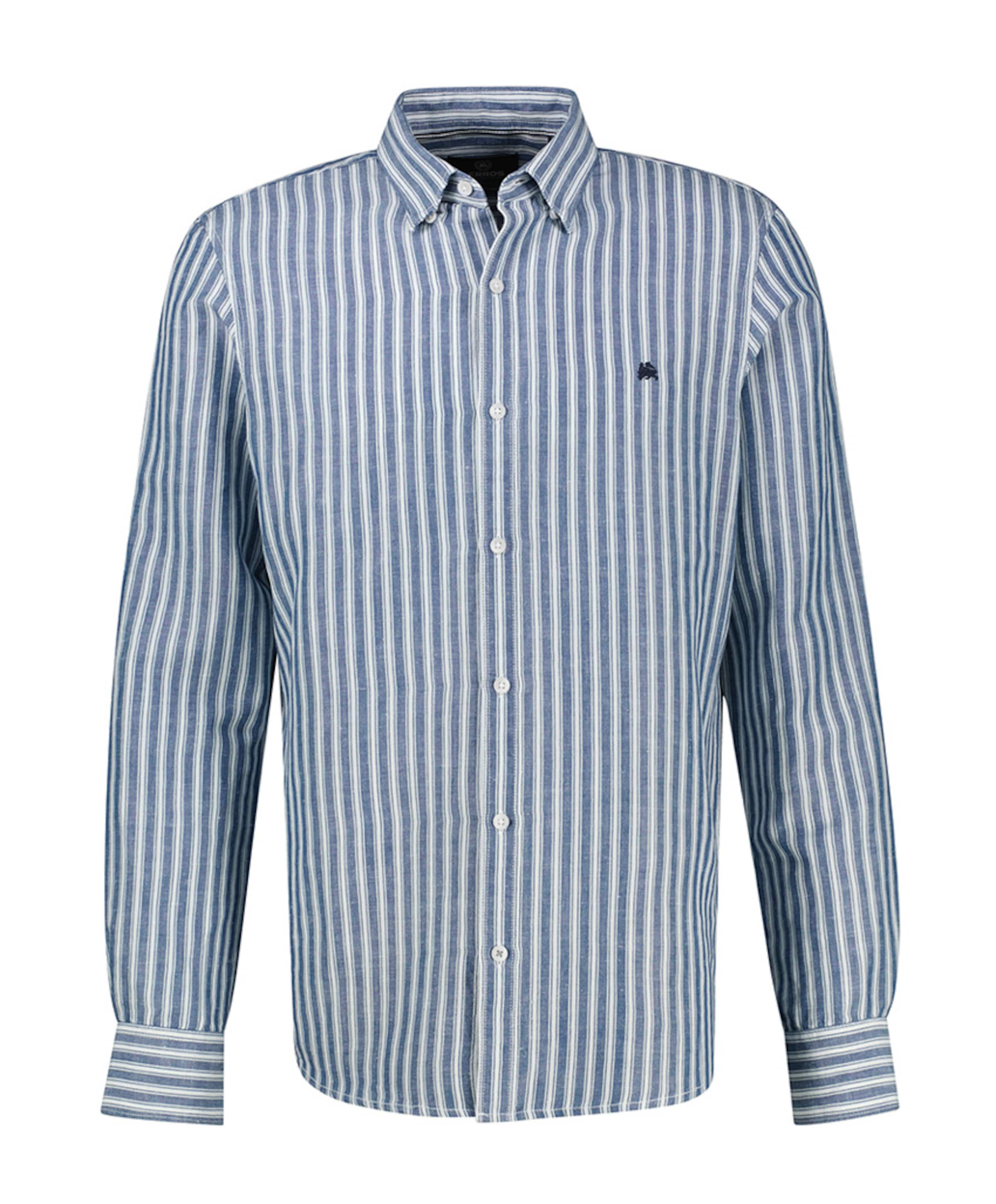 Heren overhemd lange mouw blauw