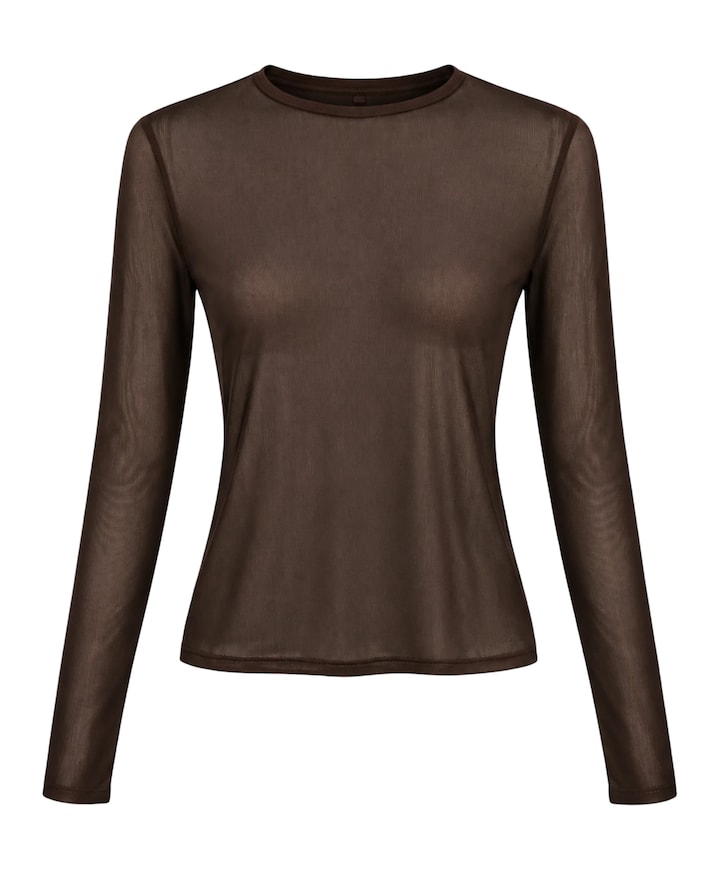 Dames longsleeve bruin