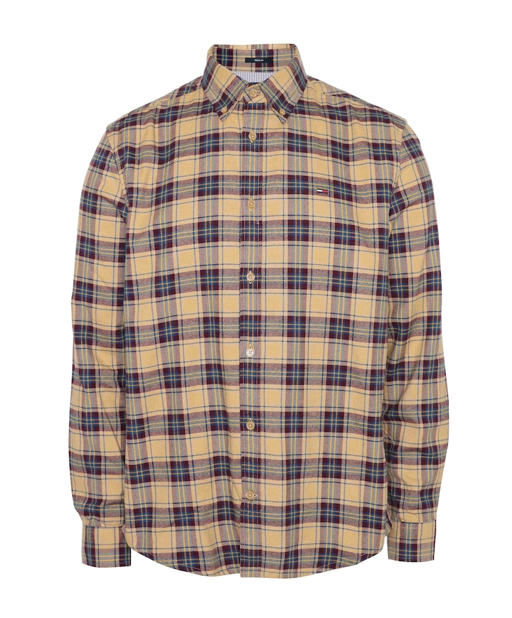Heren overhemd lange mouw beige
