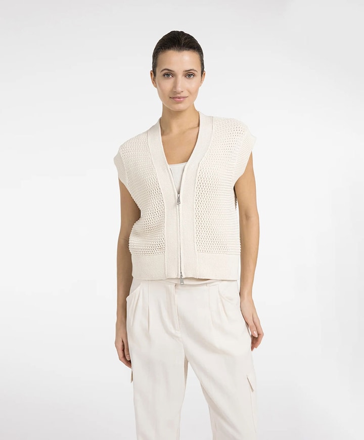 Dames gilet beige