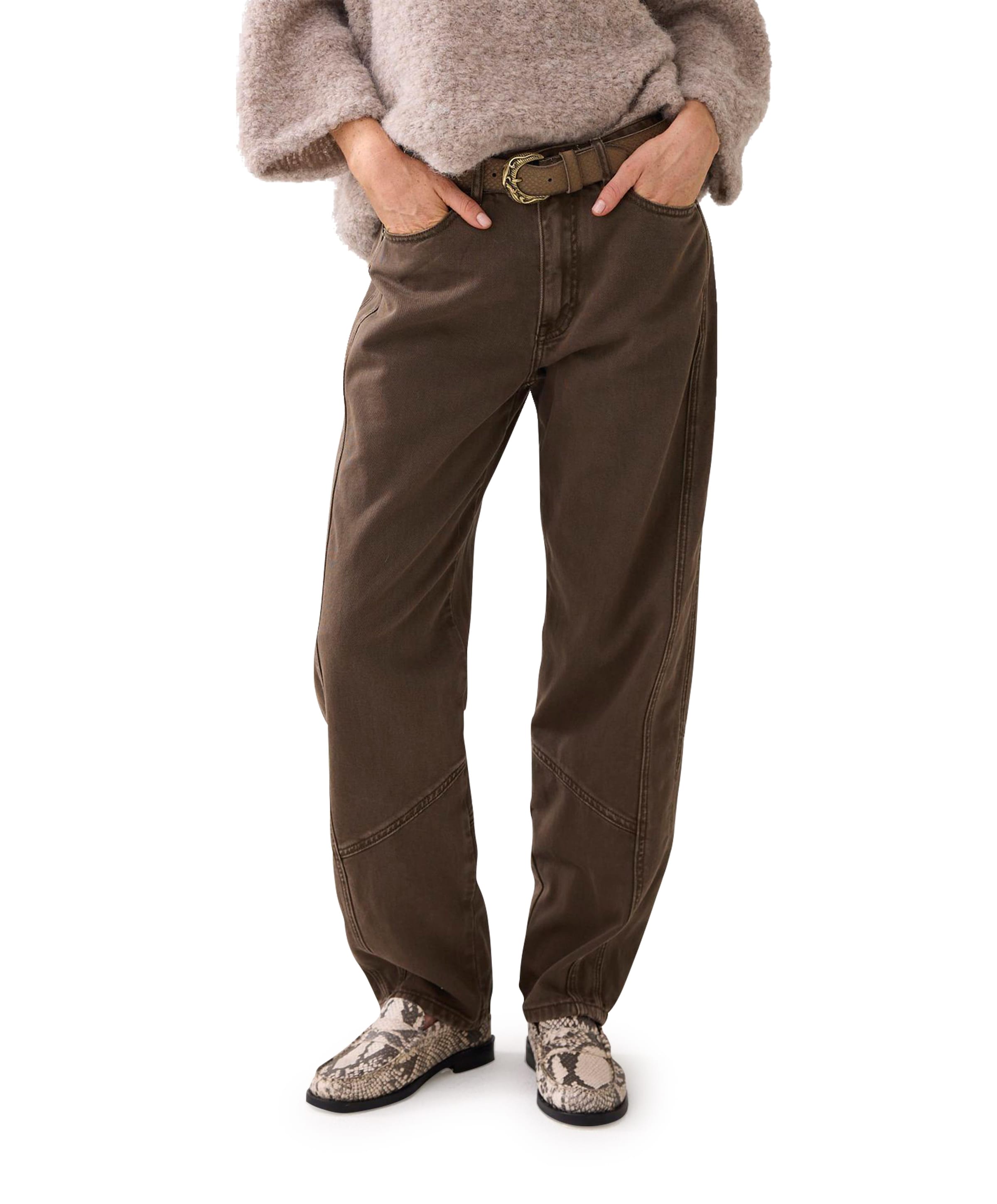 Loose fit coloured jeans groen