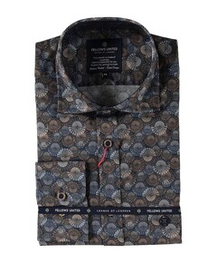 Heren overhemd lange mouw blauw