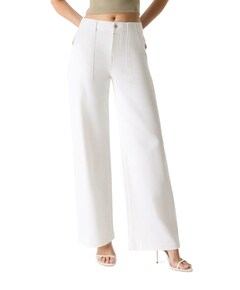 high waist wide leg dames jeans wit