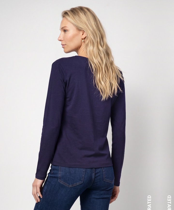 Dames longsleeve blauw
