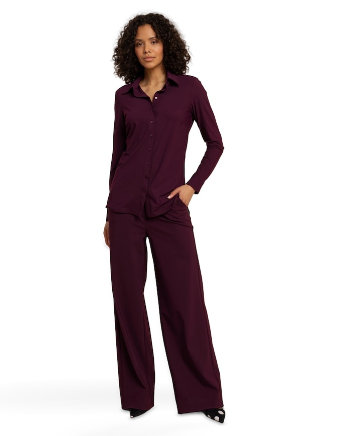Lexie LONG bonded trousers dames broek bordeaux