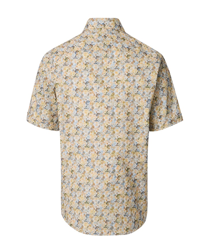 Heren overhemd korte mouw geel