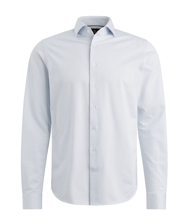 Heren overhemd lange mouw blauw