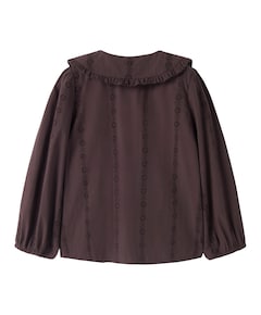 Meisjes blouse lange mouw bruin