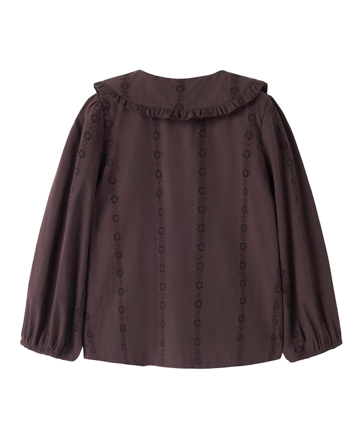 Meisjes blouse lange mouw bruin