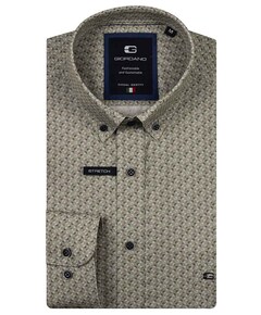 Heren overhemd lange mouw groen
