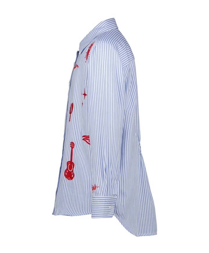 Blouse lange mouw blauw