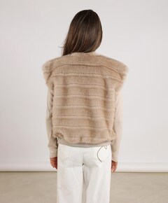 Dames gilet beige