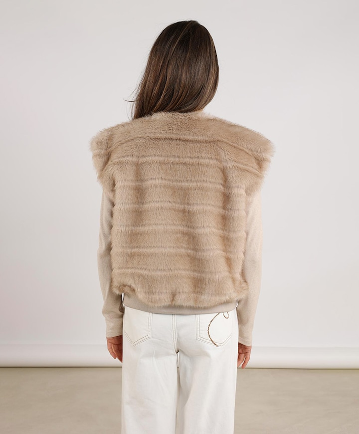 Dames gilet beige
