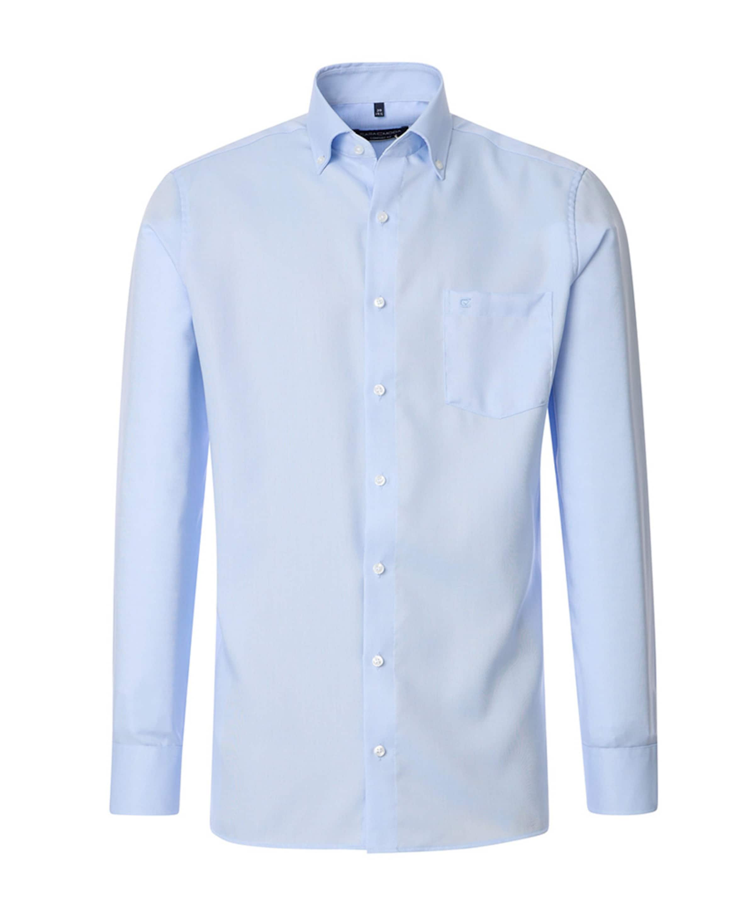 Heren overhemd lange mouw blauw