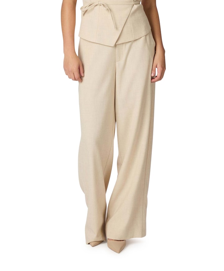 Emmett Melange dames broek beige