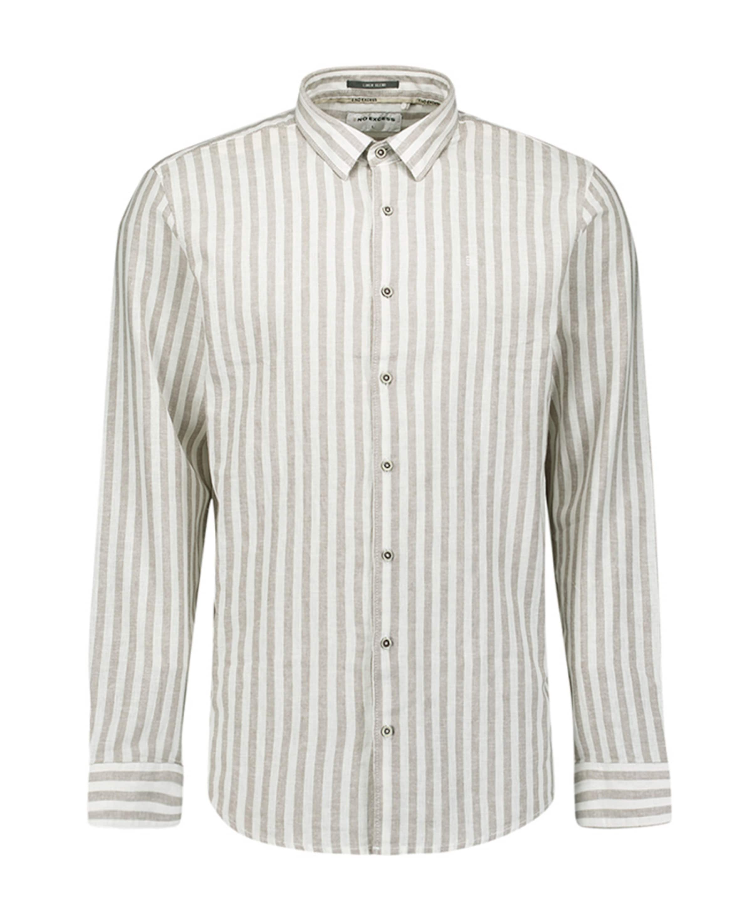 Heren overhemd lange mouw beige