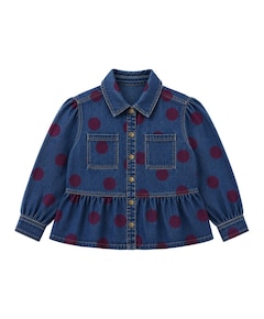 Meisjes blouse lange mouw blauw