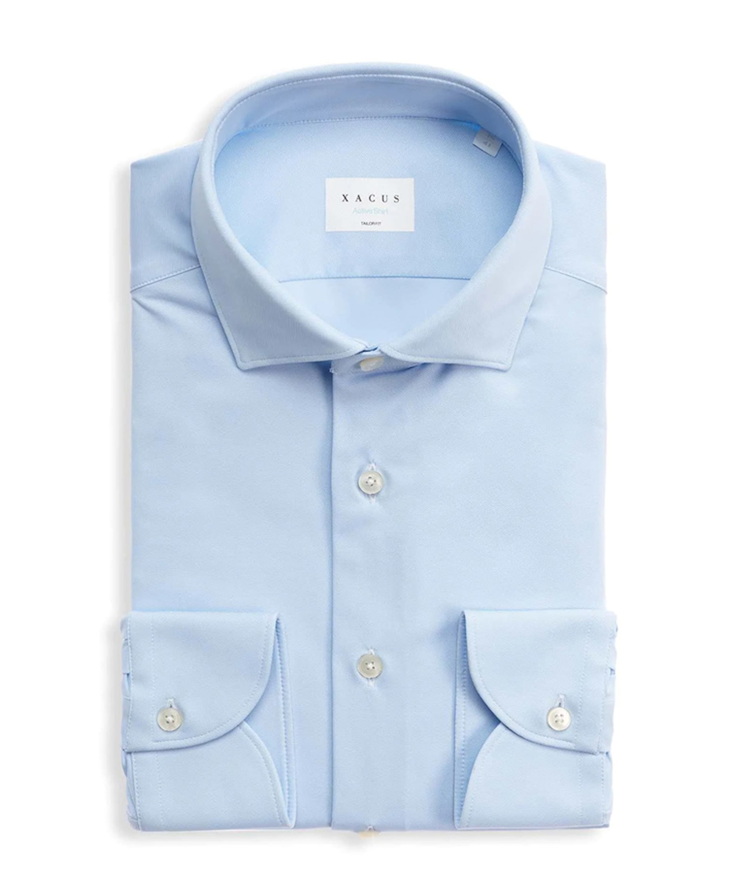 Heren overhemd lange mouw blauw