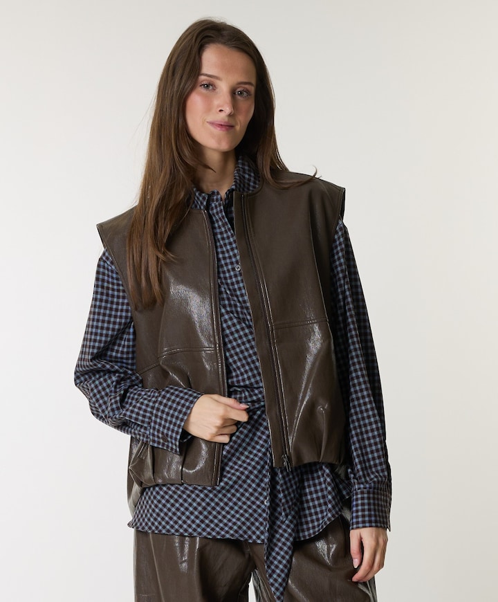 Dames gilet bruin