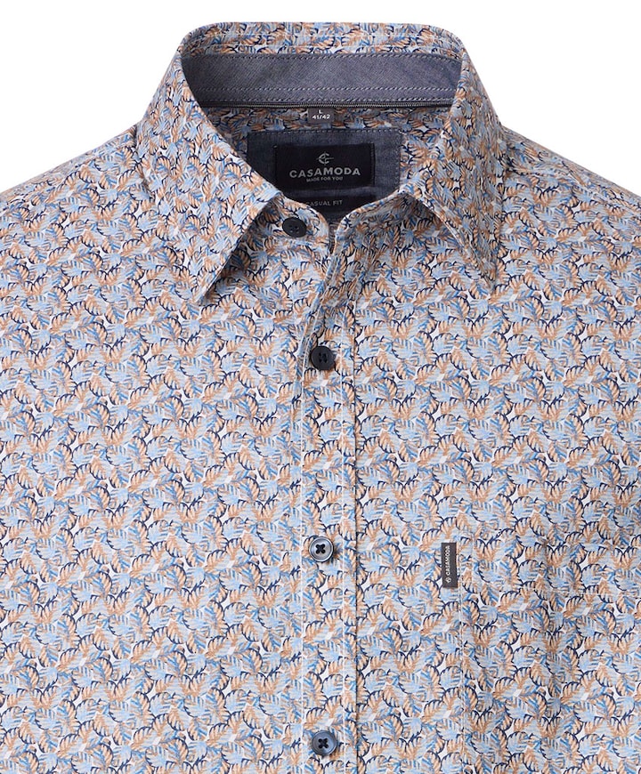 Heren overhemd lange mouw blauw